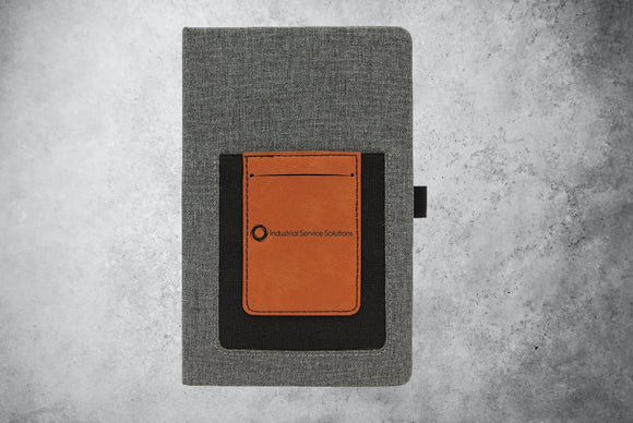 Canvas Journal w/ Leatherette Phone Pocket